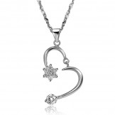 Quality and Quantity Assured Female Platinum Plating Titanium Necklace With Rhinestone