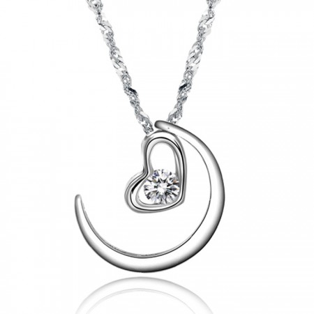 Complete in Specifications Female Platinum Plating Titanium Necklace With Rhinestone