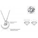 Complete in Specifications Female Platinum Plating Titanium Necklace With Rhinestone