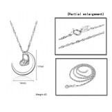 Complete in Specifications Female Platinum Plating Titanium Necklace With Rhinestone