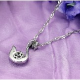 Easy to Use Female Platinum Plating Titanium Necklace With Rhinestone