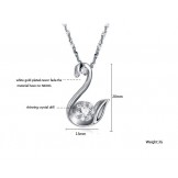 Easy to Use Female Platinum Plating Titanium Necklace With Rhinestone