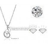 High Quality Female Platinum Plating Titanium Necklace With Rhinestone