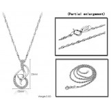 High Quality Female Platinum Plating Titanium Necklace With Rhinestone