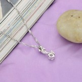 Quality and Quantity Assured Female Dolphin Shape Platinum Plating Titanium Necklace With Diamond