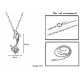 Quality and Quantity Assured Female Dolphin Shape Platinum Plating Titanium Necklace With Diamond