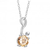 Wide Varieties Female Platinum Plating Titanium Necklace With Diamond