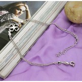 Quality and Quantity Assured Female Clover Shape Platinum Plating Titanium Anklet  