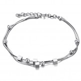 Reliable Reputation Female Platinum Plating Titanium Anklet 