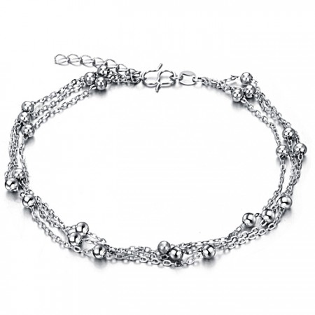 Wide Varieties Female Platinum Plating Titanium Anklet 