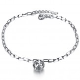 Quality and Quantity Assured Female Hollow Ball Shape Platinum Plating Titanium Anklet 