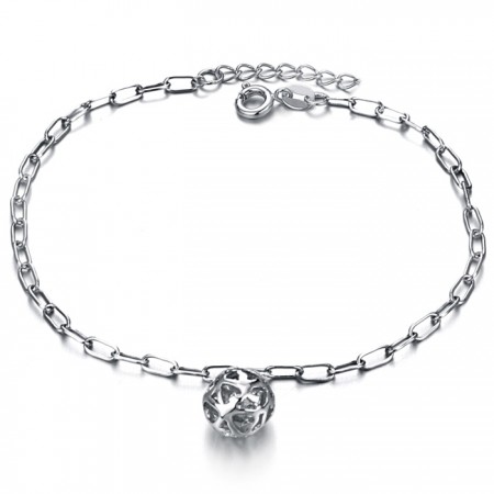 Quality and Quantity Assured Female Hollow Ball Shape Platinum Plating Titanium Anklet 