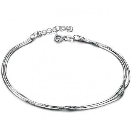 Stable Quality Female Snake Platinum Plating Titanium Anklet 