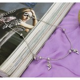 High Quality Female Dolphin Shape Platinum Plating Titanium Anklet  