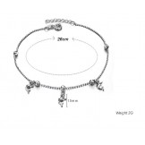 High Quality Female Dolphin Shape Platinum Plating Titanium Anklet  