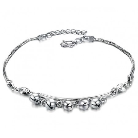 Quality and Quantity Assured Female Bell Shape Platinum Plating Titanium Anklet 