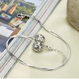 Complete in Specifications Female Hollow Ball Shape Platinum Plating Titanium Anklet 
