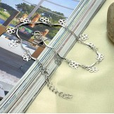 Quality and Quantity Assured Female Clover Shape Platinum Plating Titanium Anklet 