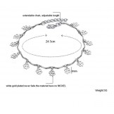 Quality and Quantity Assured Female Clover Shape Platinum Plating Titanium Anklet 