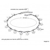Reliable Reputation Female Butterfly Shape Platinum Plating Titanium Anklet 