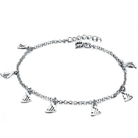 Wide Varieties Female Fillet Shape Platinum Plating Titanium Anklet 
