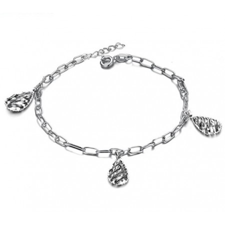 Superior Quality Female Hollow Platinum Plating Titanium Anklet 