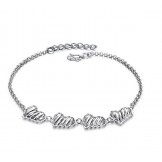 Excellent Quality Female Hollow Sweetheart Platinum Plating Titanium Anklet