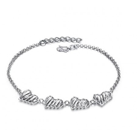 Excellent Quality Female Hollow Sweetheart Platinum Plating Titanium Anklet