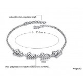 Excellent Quality Female Hollow Sweetheart Platinum Plating Titanium Anklet