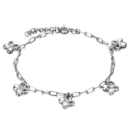 The Queen of Quality Female Clover Shape Platinum Plating Titanium Anklet 