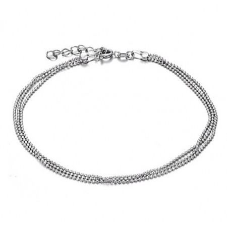 High Quality Female Platinum Plating Titanium Anklet With Beads