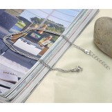 High Quality Female Platinum Plating Titanium Anklet With Beads