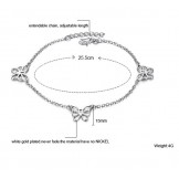 Quality and Quantity Assured Female Butterfly Pattern Platinum Plating Titanium Anklet