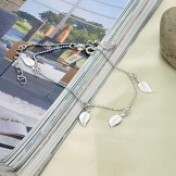 Excellent Quality Female Leaf Shape Platinum Plating Titanium Anklet 