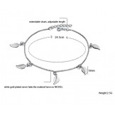 Excellent Quality Female Leaf Shape Platinum Plating Titanium Anklet 