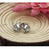 to Enjoy High Reputation at Home and Abroad Female Platinum Plating Titanium Earrings With Diamond