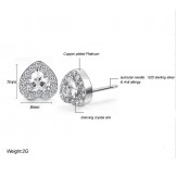 to Enjoy High Reputation at Home and Abroad Female Platinum Plating Titanium Earrings With Diamond