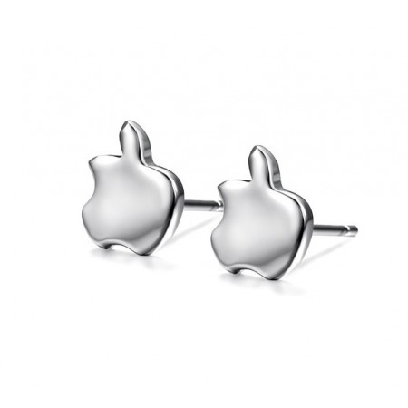 Easy to Use Female Apple Shape Platinum Plating Titanium Earrings 