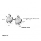Easy to Use Female Apple Shape Platinum Plating Titanium Earrings 