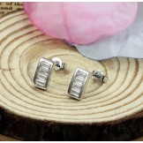 Superior Quality Female Platinum Plating Titanium Earrings With Diamond