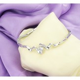 Wide Varieties Female Classic Platinum Plating Titanium Bracelet With Rhinestone