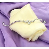 Wide Varieties Female Classic Platinum Plating Titanium Bracelet With Rhinestone