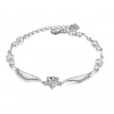 High Quality Female Platinum Plating Titanium Bracelet With Rhinestone