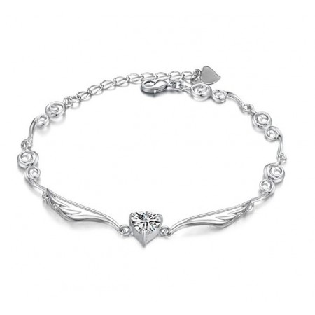 High Quality Female Platinum Plating Titanium Bracelet With Rhinestone