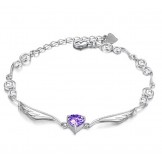 High Quality Female Platinum Plating Titanium Bracelet With Rhinestone