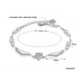 High Quality Female Platinum Plating Titanium Bracelet With Rhinestone