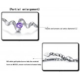 High Quality Female Purple Platinum Plating Titanium Bracelet With Diamond