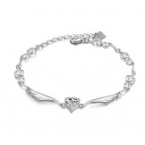 Wide Varieties Female Platinum Plating Titanium Bracelet With Diamond