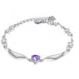 Wide Varieties Female Platinum Plating Titanium Bracelet With Diamond