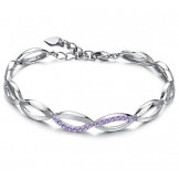 Complete in Specifications Female Platinum Plating Titanium Bracelet With Diamond